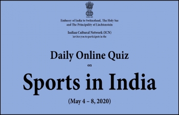 DAILY ONLINE QUIZ ON "SPORTS IN INDIA" (MAY 4 - 8, 2020)